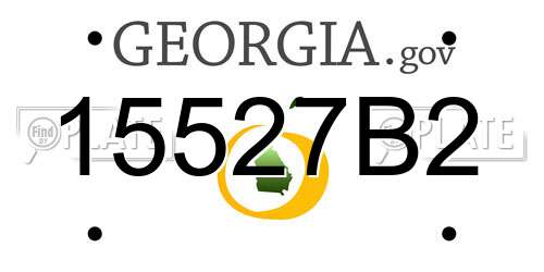 15527B2 Georgia License Plate