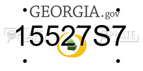 15527S7 Georgia License Plate