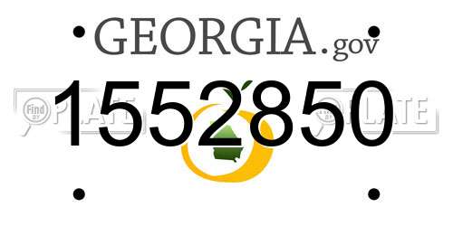 1552850 Georgia License Plate