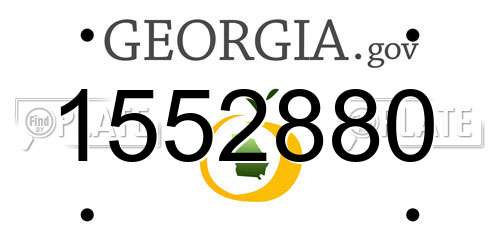 1552880 Georgia License Plate