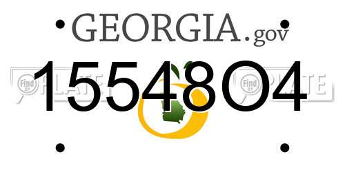 15548O4 Georgia License Plate