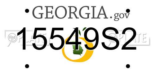 15549S2 Georgia License Plate