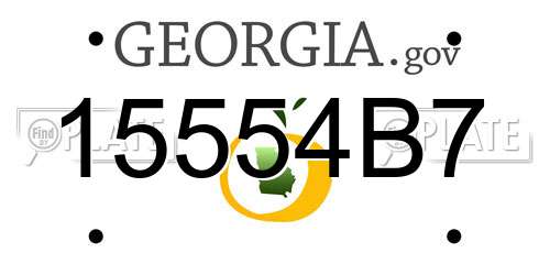 15554B7 Georgia License Plate