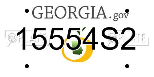 15554S2 Georgia License Plate