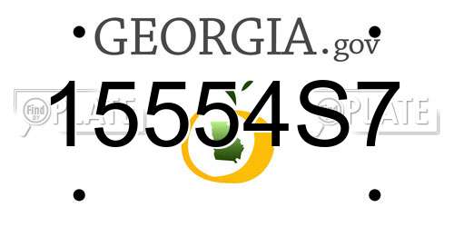 15554S7 Georgia License Plate
