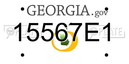 15567E1 Georgia License Plate