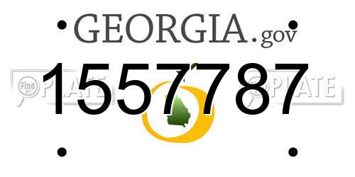 1557787 Georgia License Plate