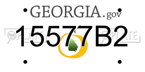 15577B2 Georgia License Plate