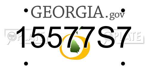 15577S7 Georgia License Plate