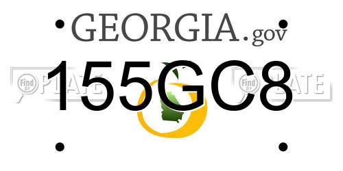 155GC8 Georgia License Plate
