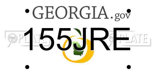 155JRE Georgia License Plate