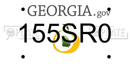 155SR0 Georgia License Plate