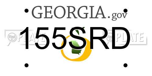155SRD Georgia License Plate