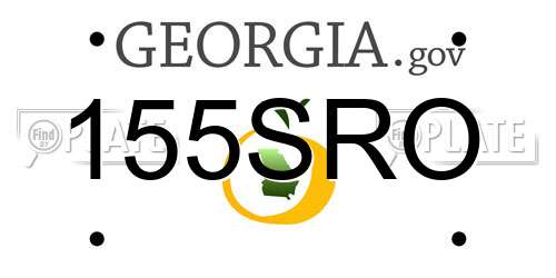 155SRO Georgia License Plate