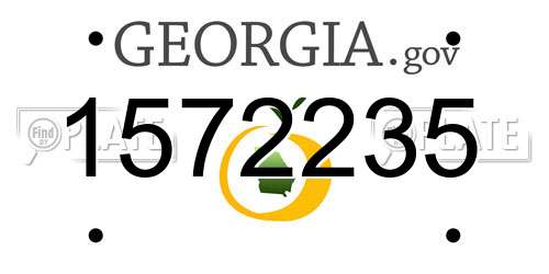 1572235 Georgia License Plate