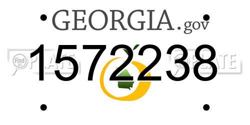 1572238 Georgia License Plate