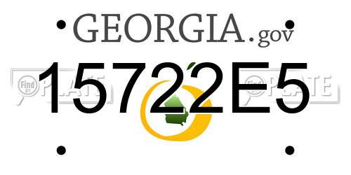 15722E5 Georgia License Plate