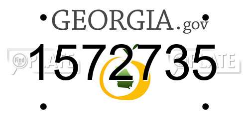 1572735 Georgia License Plate