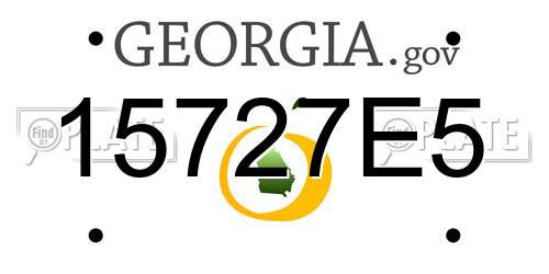 15727E5 Georgia License Plate