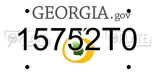 15752T0 Georgia License Plate