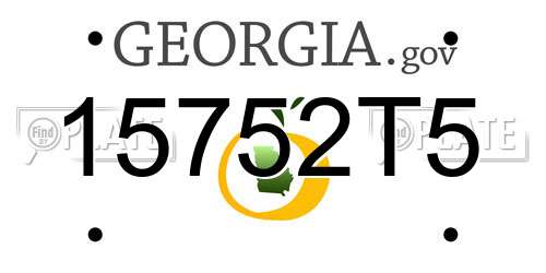 15752T5 Georgia License Plate