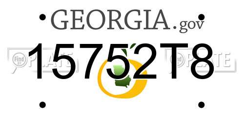 15752T8 Georgia License Plate