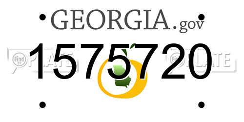 1575720 Georgia License Plate
