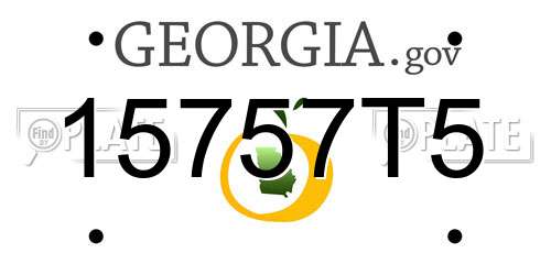 15757T5 Georgia License Plate