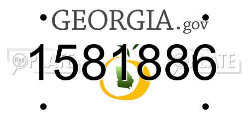 1581886 Georgia License Plate