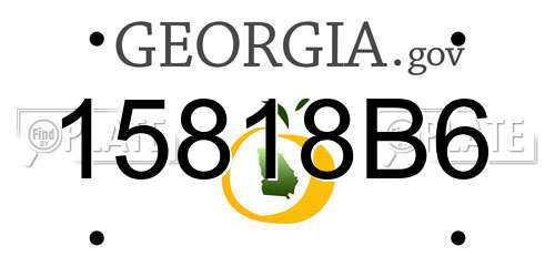 15818B6 Georgia License Plate