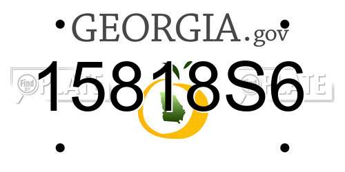 15818S6 Georgia License Plate