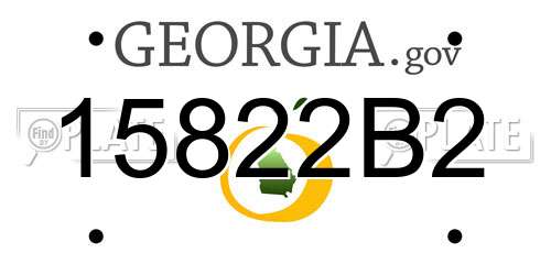 15822B2 Georgia License Plate