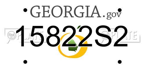 15822S2 Georgia License Plate