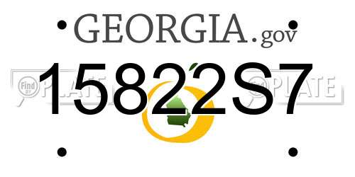 15822S7 Georgia License Plate