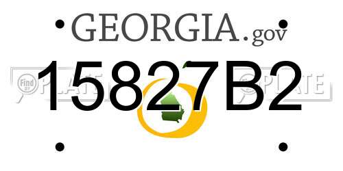 15827B2 Georgia License Plate