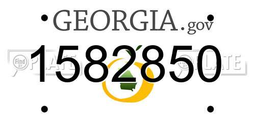 1582850 Georgia License Plate