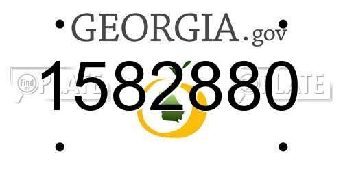 1582880 Georgia License Plate