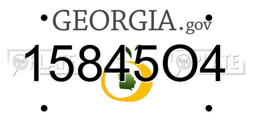 15845O4 Georgia License Plate