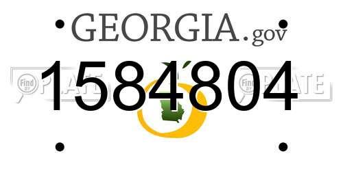 1584804 Georgia License Plate