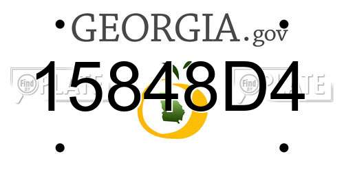 15848D4 Georgia License Plate