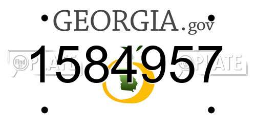 1584957 Georgia License Plate