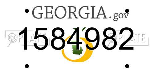 1584982 Georgia License Plate