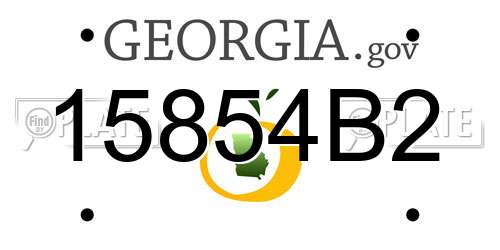 15854B2 Georgia License Plate