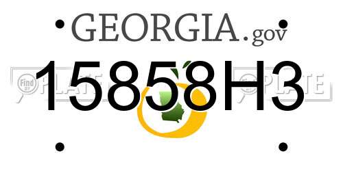 15858H3 Georgia License Plate
