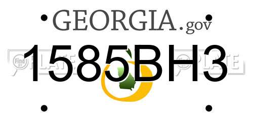 1585BH3 Georgia License Plate