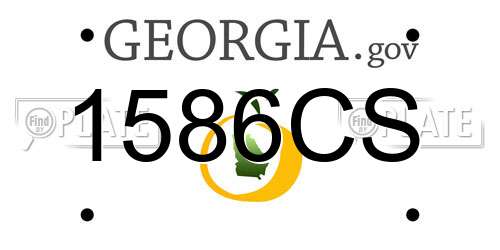 1586CS Georgia License Plate