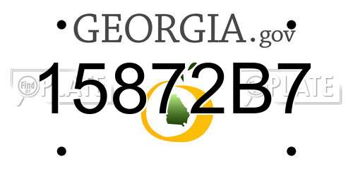 15872B7 Georgia License Plate