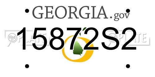 15872S2 Georgia License Plate