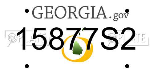 15877S2 Georgia License Plate