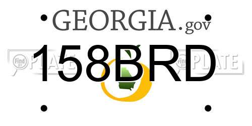 158BRD Georgia License Plate